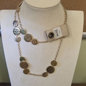 Anthropologie Goldtone Disc Necklace